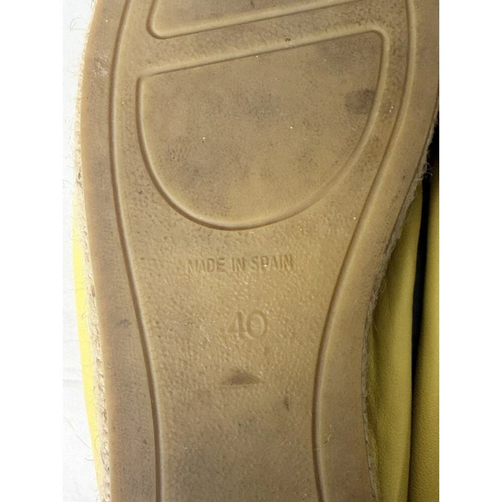Vidorreta Women’s Yellow Leather Espadrilles Flats Made in Spain Size 40